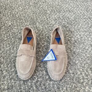 Verbenas Espadrille Flats Shoes Suede Taupe Brown Size 9.5 Penny Loafers New